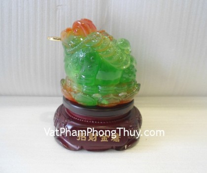 Thiềm thừ xanh xoay nhỏ - chiêu tài kim thiềm A110
